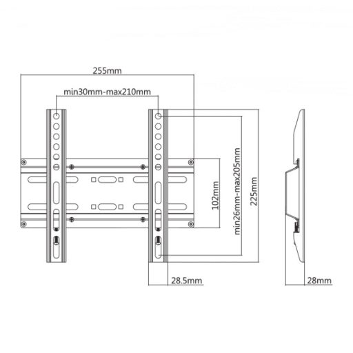 SBOX PLB-2522F fali konzol fix, 200x200, 23"-42", max 35 kg
