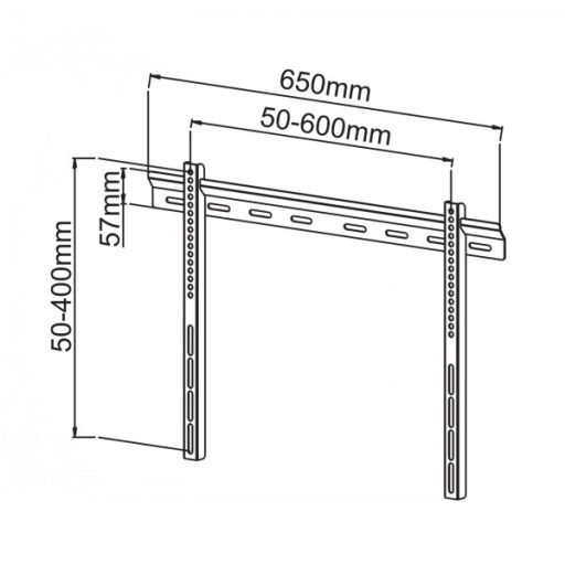 SBOX PLB-114B fali konzol, fix, 40"-70", 600x400, max 60 kg