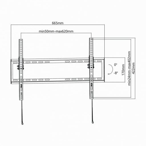 SBOX PLB-3446T fali konzol, dönthető, 37"-70", 600x400, max. 35 kg