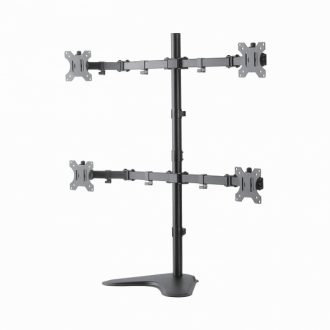   SBOX LCD-F048 Asztali kvadupla monitor tartó konzol, dönthető, forgatható, 13"-27", 100x100, max 8 kg