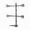 SBOX LCD-F048 Asztali kvadupla monitor tartó konzol, dönthető, forgatható, 13"-27", 100x100, max 8 kg