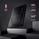 AXAGON EE25-A6M USB 3.2 csavar nélküli külső ház alumínium 2, 5" HDD/SSD, fekete