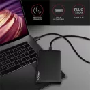 AXAGON EE25-SLC USB-C csavar nélküli külső ház HDD/SSD, fekete