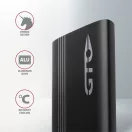 AXAGON EEM2-GTO Thin Oval SuperSpeed+ USB-C - NVMe M. 2 külső ház, fekete