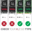 AXAGON RSS-M2B M. 2 SSD ház, fekete
