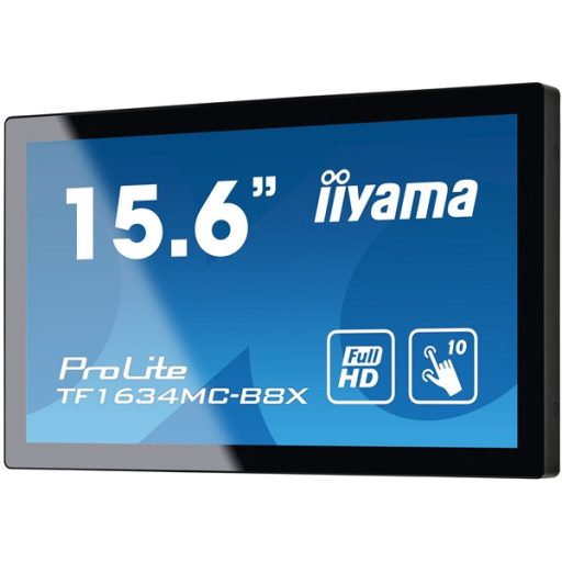 iiyama touch monitor, 15,6", 1920x1080, 16:9, 405cd, 28ms, 700:1,VGA/HDMI/DP, open frame, TF1634MC