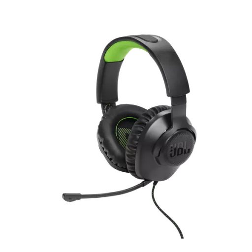 JBL Quantum 100X Console (Vezetékes, gaming fejhallgató levehető mikrofonnal), Fekete/Zöld