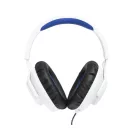 JBL Quantum 100P Console (Vezetékes, gaming fejhallgató levehető mikrofonnal), Fehér/Kék