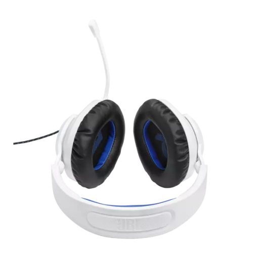JBL Quantum 100P Console (Vezetékes, gaming fejhallgató levehető mikrofonnal), Fehér/Kék