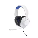 JBL Quantum 100P Console (Vezetékes, gaming fejhallgató levehető mikrofonnal), Fehér/Kék
