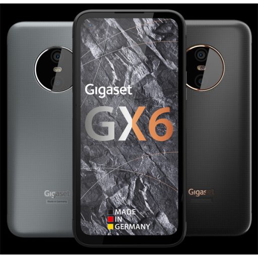 GIGASET GX6 okostelefon, 6,6”, 5G, Bt5.2, NFC, 6/128GB, IP68 víz- és porálló, Dual SIM, Android 12, kivehető akku,szürke