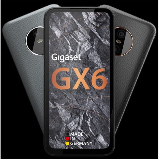 GIGASET GX6 okostelefon, 6,6”, 5G, Bt5.2, NFC, 6/128GB, IP68 víz- és porálló, Dual SIM, Android 12, kivehető akku,szürke
