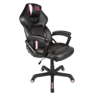   KONIX - GEEK STAR Onyx Gaming Szék Fejtámasszal, Fekete-Rózsaszín