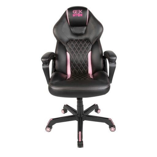 KONIX - GEEK STAR Onyx Gaming Szék Fejtámasszal, Fekete-Rózsaszín