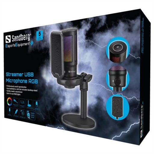 SANDBERG Mikrofon, Streamer USB Microphone RGB