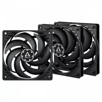   ARCTIC COOLING Rendszerhűtő Ventilátor P12 Slim PWM PST Fekete, 12cm (3-PACK)