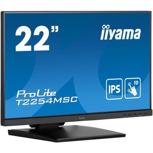 IIYAMA touch IPS monitor 21.5" T2254MSC-B1AG, 1920x1080, 16:9, 250cd/m2, 4ms, HDMI/DP/HDCP, hangszóró