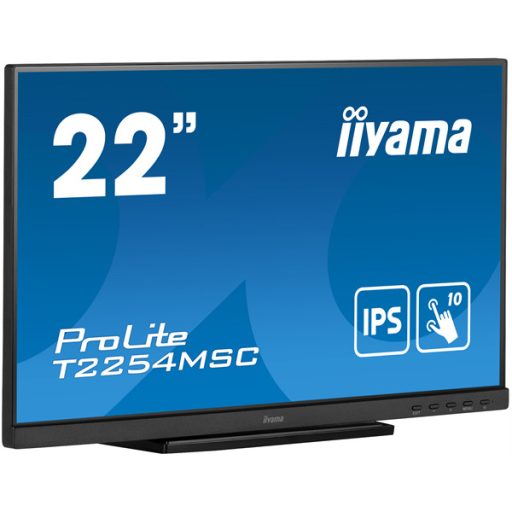 IIYAMA touch IPS monitor 21.5" T2254MSC-B1AG, 1920x1080, 16:9, 250cd/m2, 4ms, HDMI/DP/HDCP, hangszóró