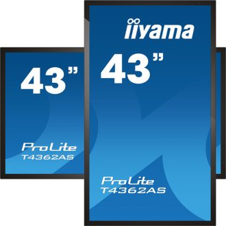   iiyama 24/7 interaktív kijelző, 42,5", 3840x2160, 16:9, 500cd, 8ms, 1200:1, HDMI/USB/Ethernet, T4362AS