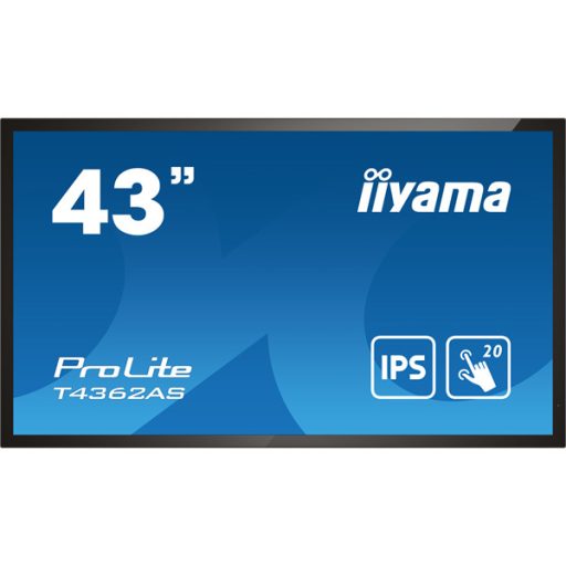 iiyama 24/7 interaktív kijelző, 42,5", 3840x2160, 16:9, 500cd, 8ms, 1200:1, HDMI/USB/Ethernet, T4362AS