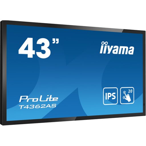 iiyama 24/7 interaktív kijelző, 42,5", 3840x2160, 16:9, 500cd, 8ms, 1200:1, HDMI/USB/Ethernet, T4362AS