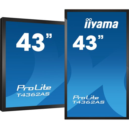 iiyama 24/7 interaktív kijelző, 42,5", 3840x2160, 16:9, 500cd, 8ms, 1200:1, HDMI/USB/Ethernet, T4362AS