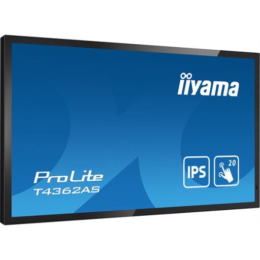 iiyama 24/7 interaktív kijelző, 42,5", 3840x2160, 16:9, 500cd, 8ms, 1200:1, HDMI/USB/Ethernet, T4362AS