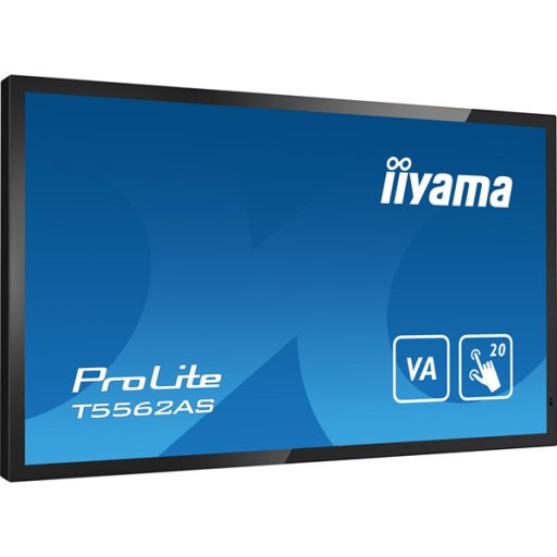 iiyama 24/7 interaktív kijelző, 54,6", 3840x2160, 16:9, 500cd, 8ms, 1200:1, HDMI/USB/Ethernet, T5562AS