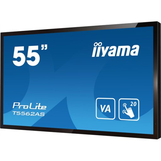 iiyama 24/7 interaktív kijelző, 54,6", 3840x2160, 16:9, 500cd, 8ms, 1200:1, HDMI/USB/Ethernet, T5562AS