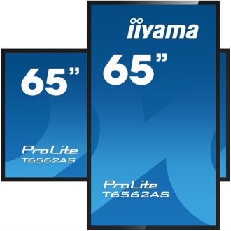   iiyama 24/7 interaktív kijelző, 64,5", 3840x2160, 16:9, 500cd, 8ms, 1200:1, HDMI/USB/Ethernet, T6562AS
