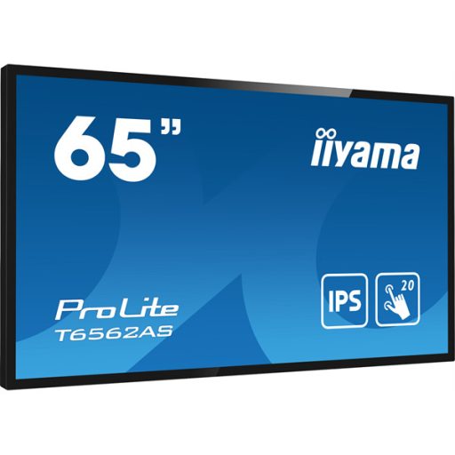 iiyama 24/7 interaktív kijelző, 64,5", 3840x2160, 16:9, 500cd, 8ms, 1200:1, HDMI/USB/Ethernet, T6562AS