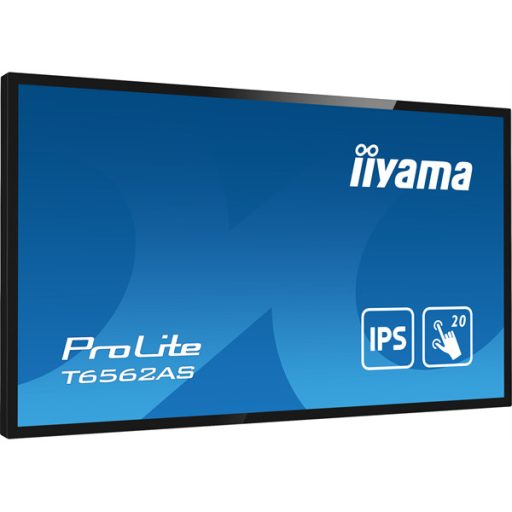 iiyama 24/7 interaktív kijelző, 64,5", 3840x2160, 16:9, 500cd, 8ms, 1200:1, HDMI/USB/Ethernet, T6562AS