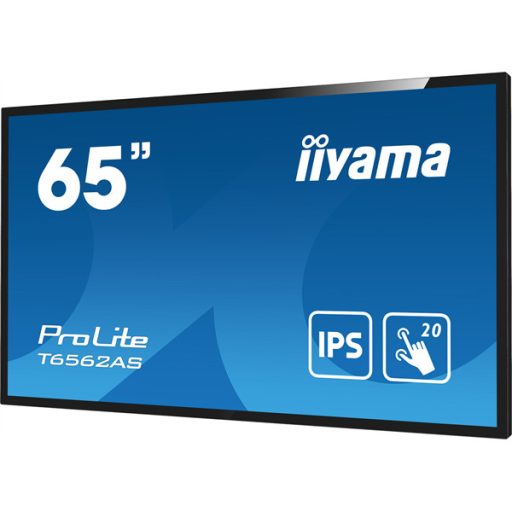 iiyama 24/7 interaktív kijelző, 64,5", 3840x2160, 16:9, 500cd, 8ms, 1200:1, HDMI/USB/Ethernet, T6562AS