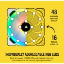 CORSAIR Rendszerhűtő Ventilátor, LL120 RGB + Lighting Node PRO Kontroller + HUB, 12cm, fehér, 3db/csomag