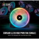 CORSAIR Rendszerhűtő Ventilátor, LL120 RGB LED, 12cm, fekete