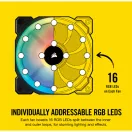 CORSAIR Rendszerhűtő Ventilátor, LL120 RGB LED, 12cm, fekete