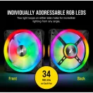 CORSAIR Rendszerhűtő Ventilátor, iCUE QL120 RGB + Lighting Node CORE Kontroller, 12cm, fekete, 3db/csomag