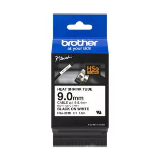   Brother szalag HSE-221E, Fehér alapon fekete, Zsugorcső, 9mm, 1,5m