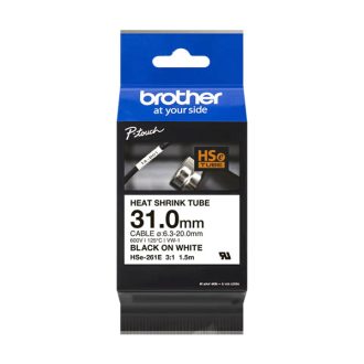   Brother szalag HSE-261E, Fehér alapon fekete, Zsugorcső, 31mm, 1,5m