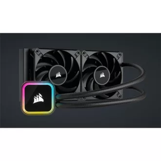   CORSAIR CPU hűtő iCUE H100i RGB ELITE (vízhűtés), 2 Ventilátoros, LGA1700 támogatással, fekete