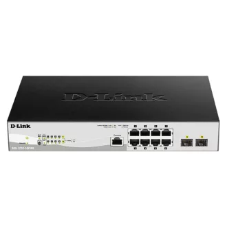   D-LINK Switch 8x1000Mbps (8xPOE) + 2xGigabit kombó SFP Menedzselhető Rackes (Metro), DGS-1210-10P/ME/E