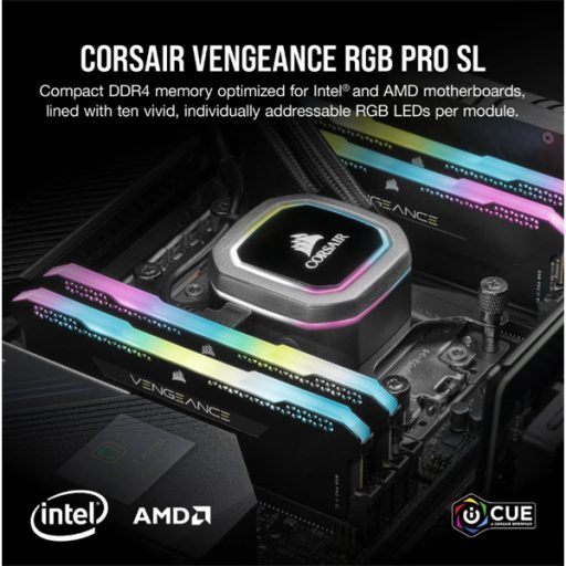 CORSAIR Memória VENGEANCE RGB PRO DDR4 32GB 3200MHz C16 SL (Kit of 2), fekete