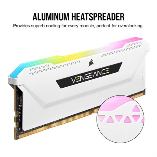 CORSAIR Memória VENGEANCE RGB PRO DDR4 32GB 3200MHz C16 SL (Kit of 2), fehér