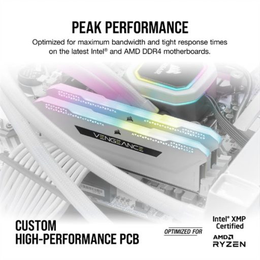 CORSAIR Memória VENGEANCE RGB PRO DDR4 16GB 3600MHz C18 SL (Kit of 2), fehér