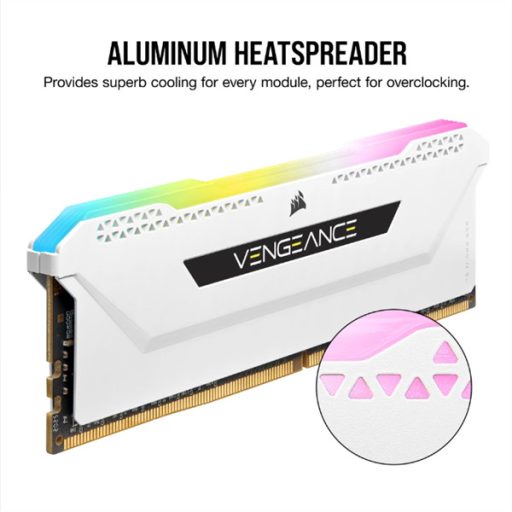 CORSAIR Memória VENGEANCE RGB PRO DDR4 16GB 3600MHz C18 SL (Kit of 2), fehér