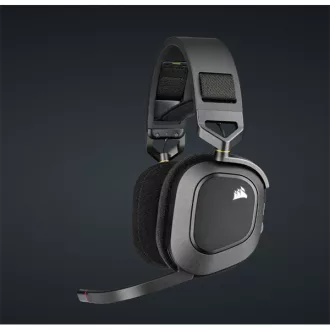   CORSAIR Vezeték Nélküli Headset, HS80 RGB WIRELESS Premium Gaming, Dolby Atmos hangzás, szürke