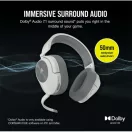 CORSAIR Vezeték Nélküli Headset, HS55 WIRELESS Gaming, 7.1 Hangzás, fehér