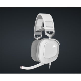   CORSAIR Vezetékes Headset, HS80 RGB USB Gaming, 7.1 Hangzás, RGB, fehér