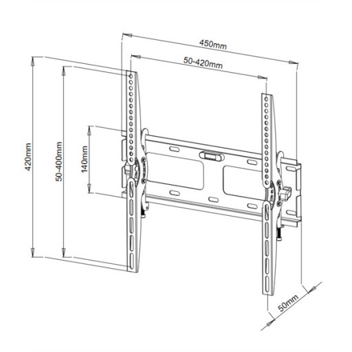 TECHLY ICA-PLB 131M dönthető fali konzol 23-55" LCD kijelzőhöz, fekete