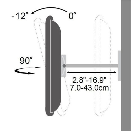TECHLY ICA-PLB 147M dönthető fali karos konzol 23-55" LCD kijelzőhöz, fekete
